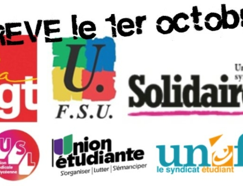 Pour les salaires, les services publics, l’abrogation de la loi retraites Le 1er octobre en grève et en manifestation pour nos droits !